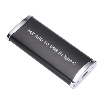 

M.2 B Key SSD to USB 3.1 Type-C Enclosure 10Gbps Converter Adapter Card External Aluminum Enclosure Case Caddy + USB Cable