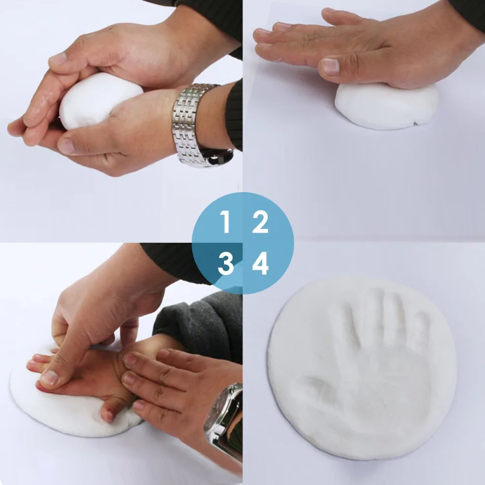 Newborn Baby Handprint Footprint Pad Hand & Footprint Makers Safe Clean Non-Toxic Touch Ink Pad Photo Frame Handprint Mud Suit