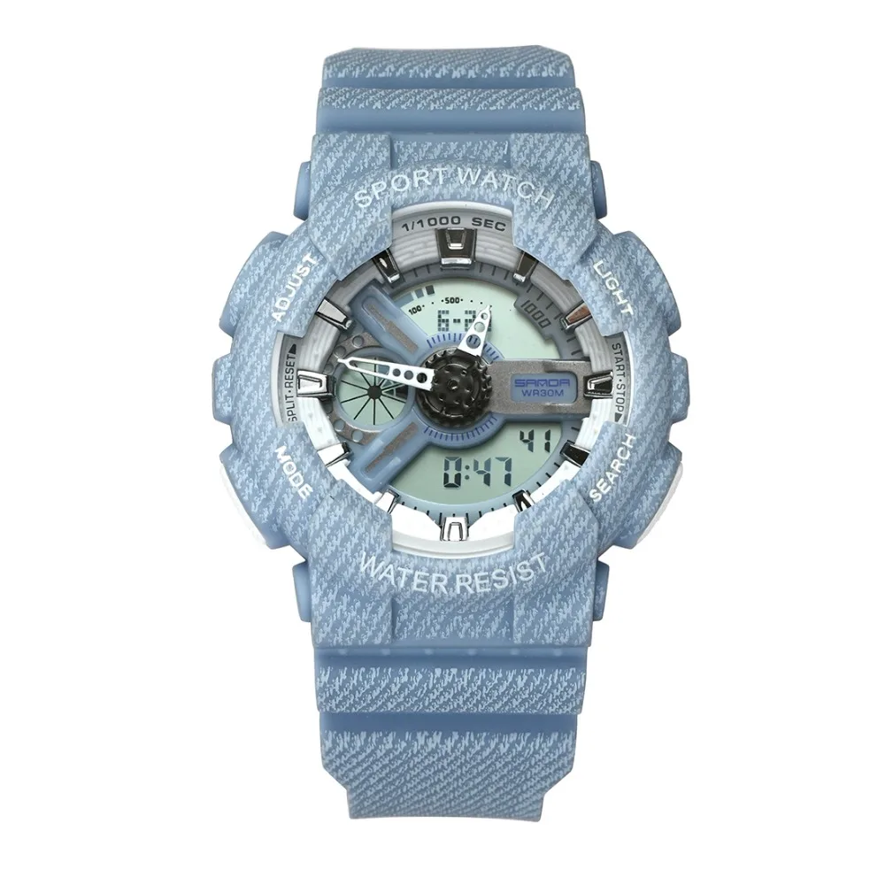 

SANDA Brand Couple Watch Women Fashion Cowboy LED Digital Wristwatches Casual Sport Watches Waterproof Clock Men relojes mujer