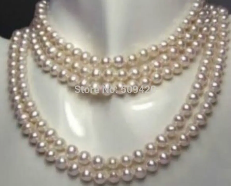 

~~ Free Shipping 80"inch 8-9MM REAL SOUTH SEA WHITE PEARL NECKLACE