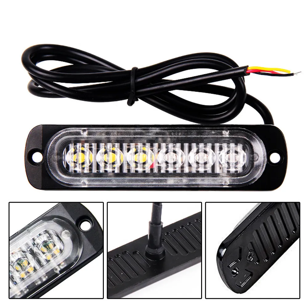 1pc 12/24V 6-LED Car Truck Emergency Warning LED Strobe Flash Light Hazard Flashing Lamp Driving DayLight Bar Police Firefighter |