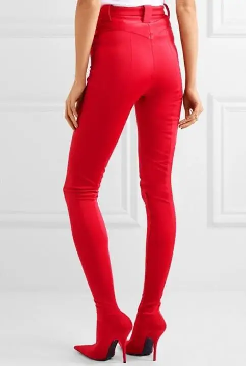 Chaude Femmes Pointu 2018 as Talons Pantalon Bout À Populaires Taille42 Picture Stretch As Sexy bottes Bottes Picture Dames Super Ensemble Pantalon Tissu Hauts 54qqSz