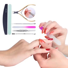 7 шт. тапочки для дизайна ногтей инструменты для ухода за ногтями Набор с мини-клипер для ногтей пилка и кусачки для ногтей Ножницы цветной пинцет