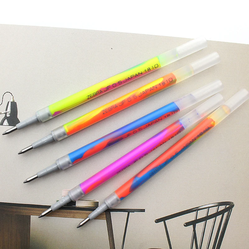 JIANWU 5pcs/set Japan Zebra three-color Rainbow gel pen JJ75 Color marker pen 0.5mm Bullet journal mixed color Student