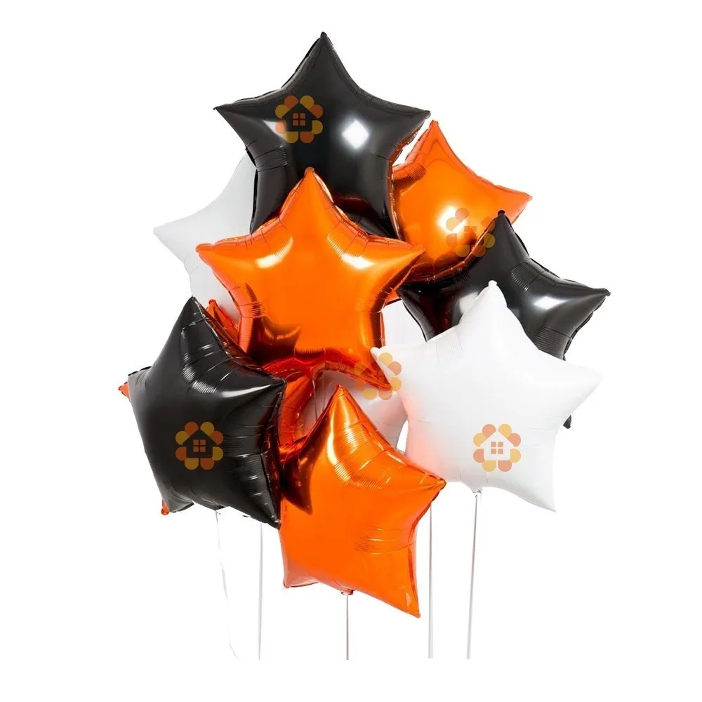 5/10 шт. 18 дюймов красочные «любящее сердце» и звезды Форма гелиевый шарик из фольги воздушный шар, хороший подарок на день рождения, свадьбу, вечерние украшения воздушные шары - Цвет: Black orange white