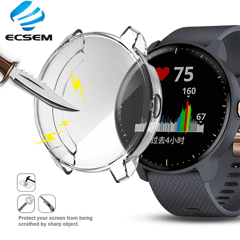 ECSEM защитный чехол для Garmin vivoactive 3, покрытие аксессуаров для музыкальных часов, TPU материал, Анти-Царапины, полное покрытие края