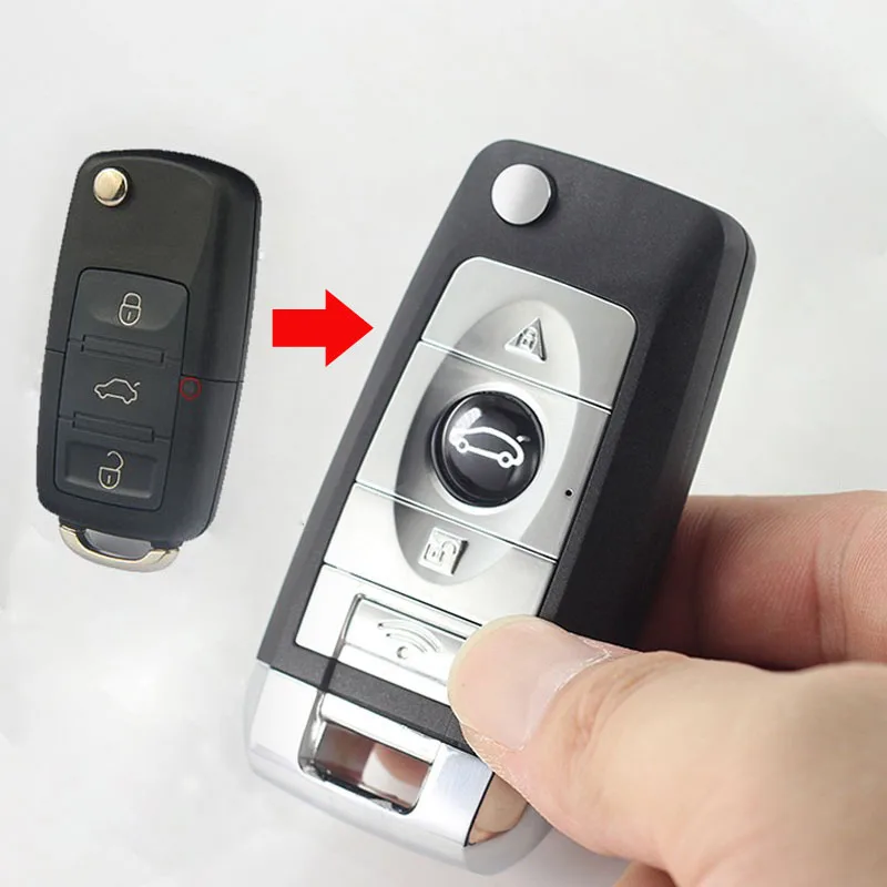 

3 Buttons Modified Flip Floding Remote Key Shell Case For VW Passat Lavida Polo Bora Sagitar Fob Key Cover (New Style)