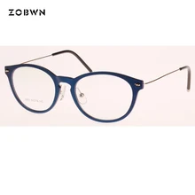 Круглые стеклянные женские очки супер легкие металлические проволочные дужки близорукость компьютер oculos de grau feminino marcas mujer красный синий черный
