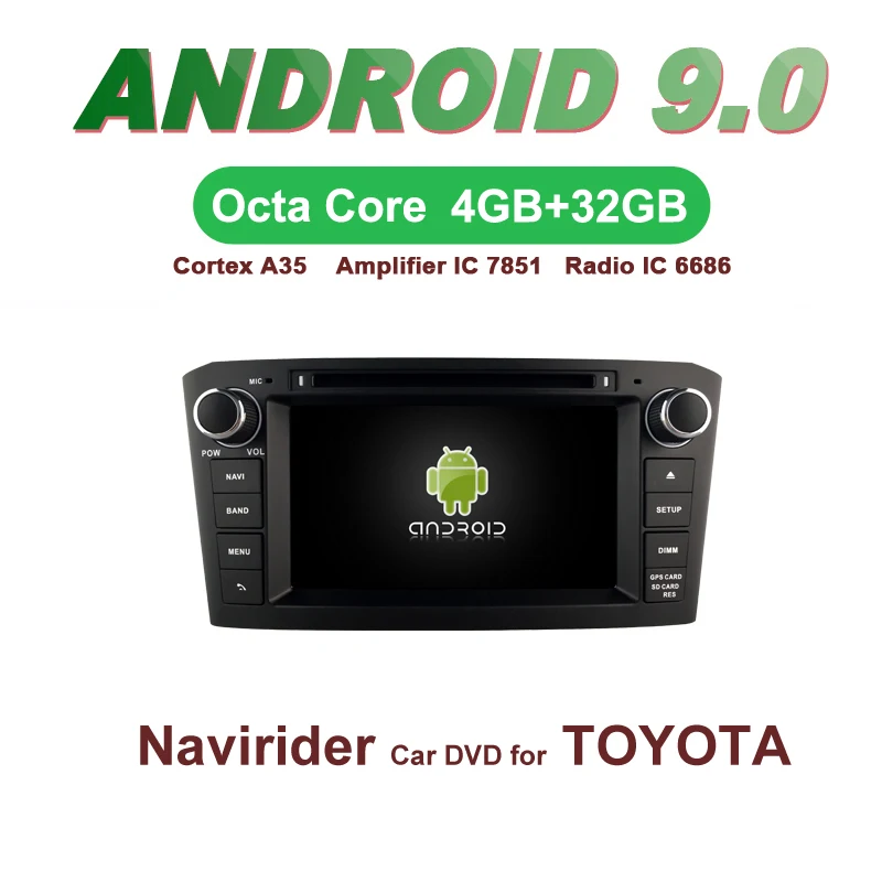 

OTOJETA Car GPS 7inch Android 9.0 Radio FOR TOYOTA AVENSIS 05-07 dark bluetooth Navigation Capacitive screen support mirror link