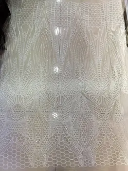 

good looking David-005 sequins french net Fabric sequins net lace fabric For women dress