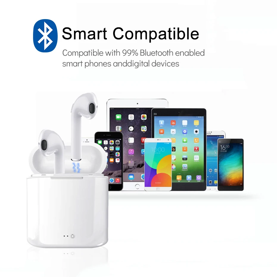 

i7s TWS Wireless Bluetooth Earphone Stereo Earbud Headset With Charging Box for All Bluetooth tablet Smart phone earphone
