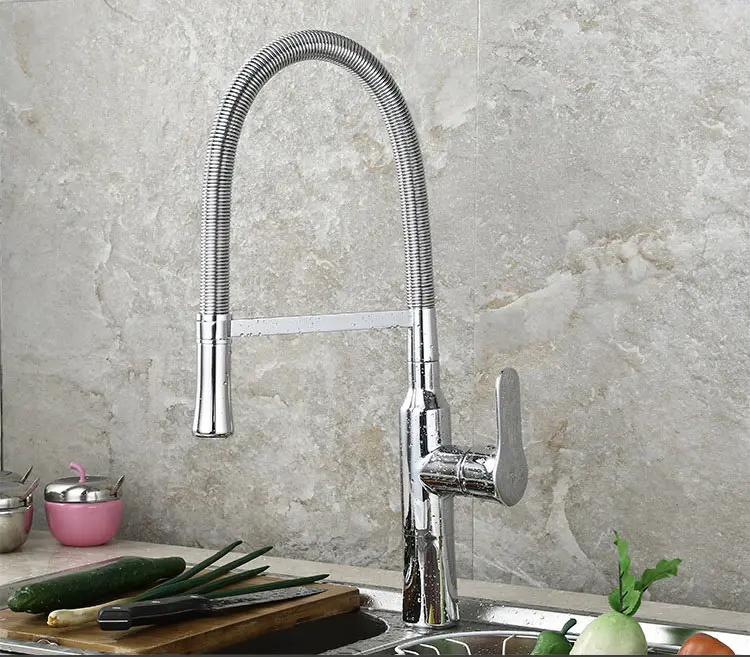 Вытяжной кухонный кран для раковины кран для холодной и горячей воды Хатч защищает все медные 360 градусов одно отверстие смеситель для