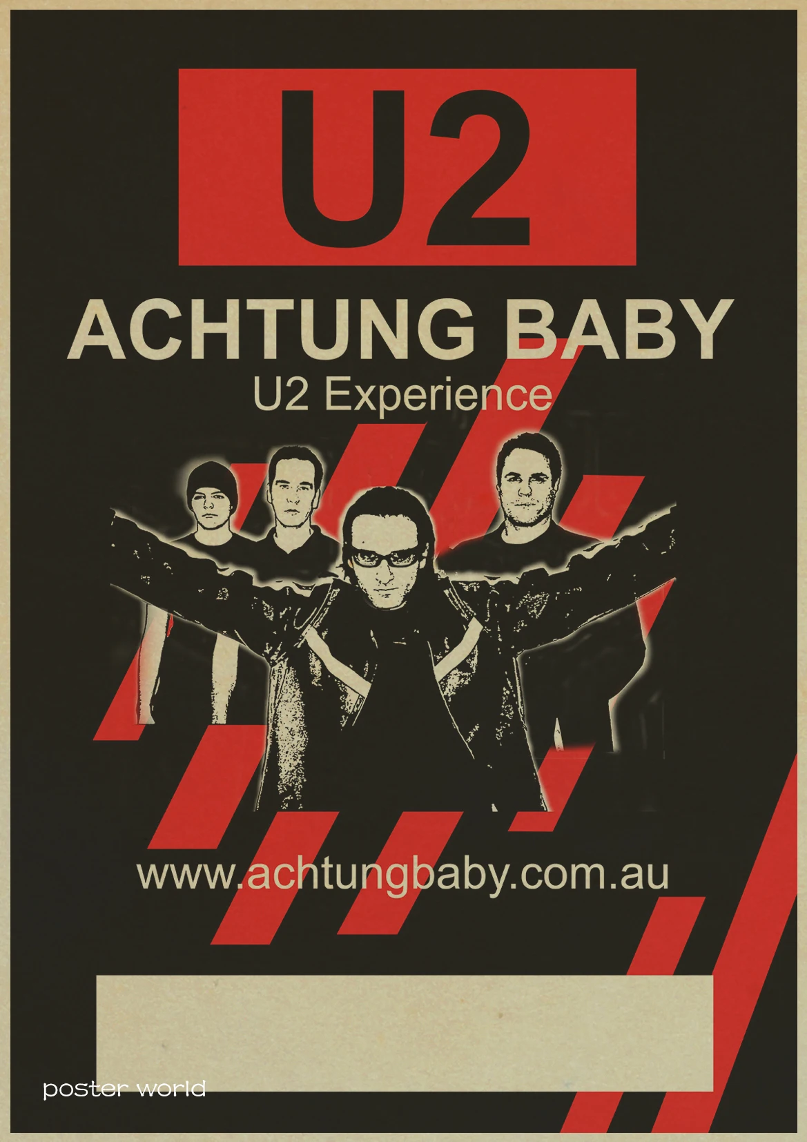 Рок-Группа U2 плакат крафт-бумага ВИНТАЖНЫЙ ПЛАКАТ Бар Кафе гостиная настенные декоративные и настенные наклейки - Цвет: A034