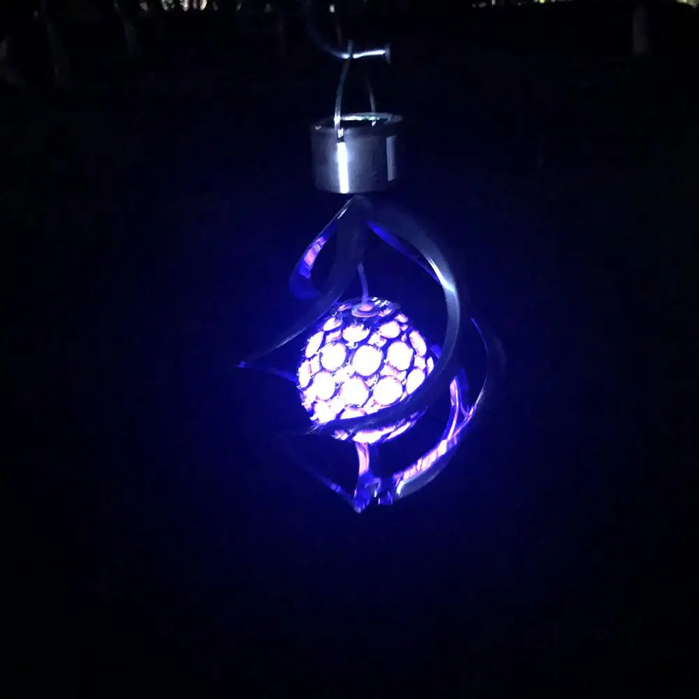 HobbyLane LED из нержавеющей стали на солнечных батареях полый шар ветер Chime лампа для