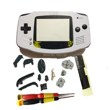 Горячая Распродажа ограничительное Стекло Белый цвет оболочки Черные Брелки Ремонт корпус Чехол игра для мальчиков консоль подходит GameboyAdvance GBO DMG подарки для детей