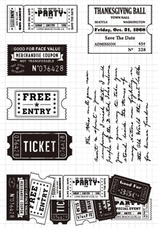 

Ticket stamp Clear Stamp for Scrapbooking Transparent Silicone Rubber DIY Photo Album Decor A218