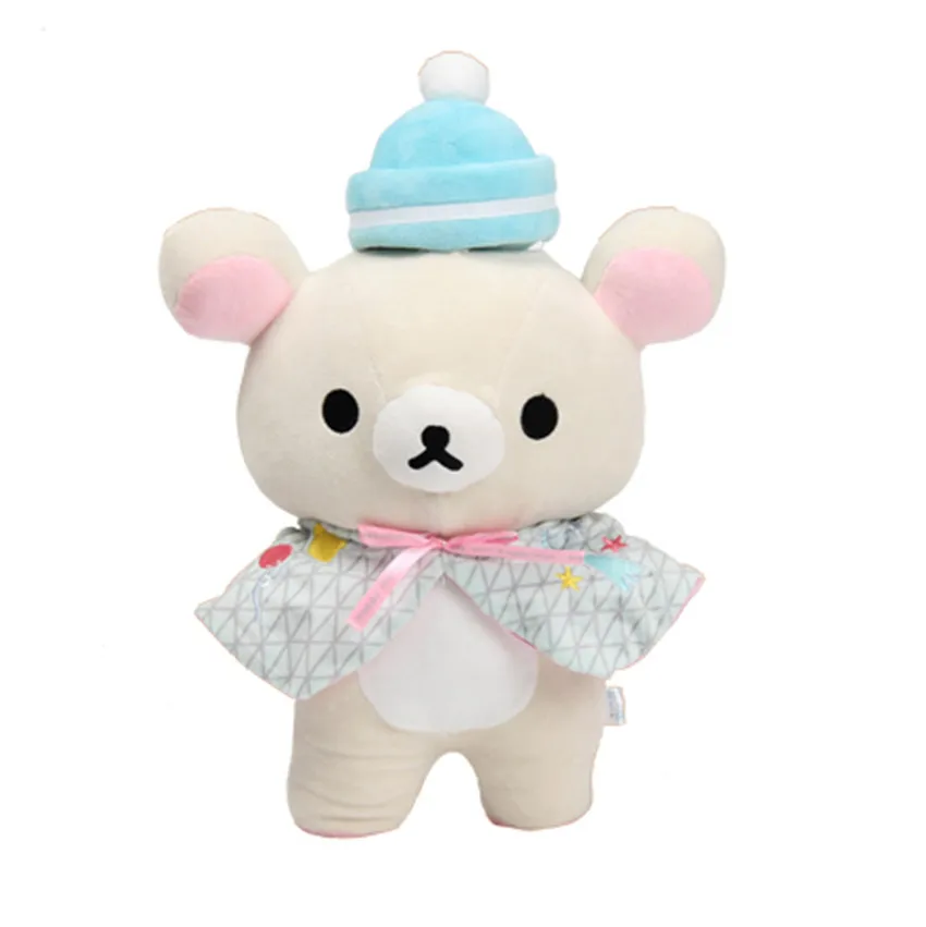 25/35 см Kawaii Большой коричневый японский Стиль Rilakkuma плюшевая игрушка мишка чучело кукла, подарок на день рождения - Цвет: Белый