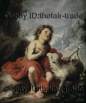 

Bartolome Esteban Murillo Saint John the Baptist Boy Christian Decor Painting on Canvas #free shipping
