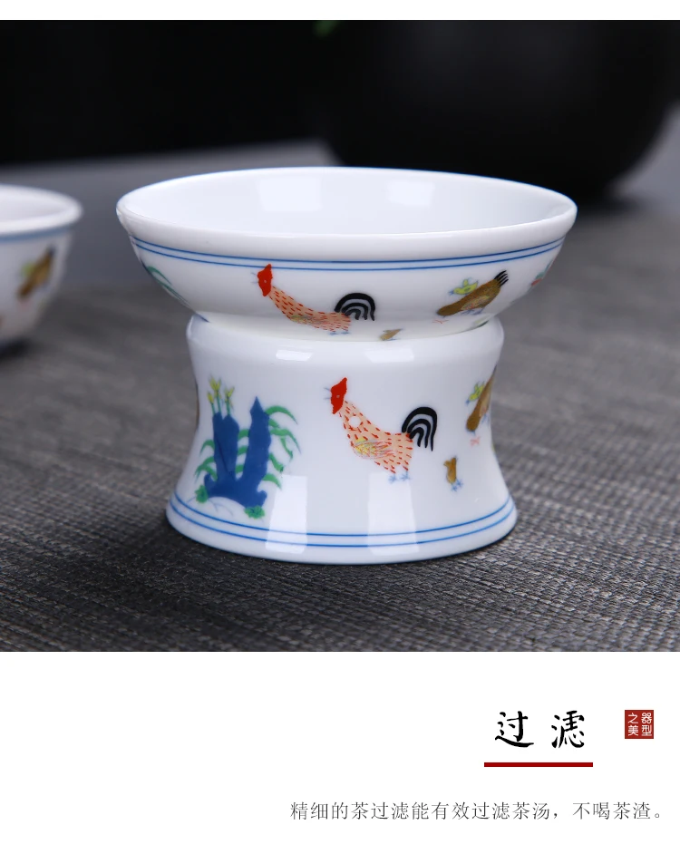 Китайская культура Цзиндэчжэнь кунг-фу чайный набор античный керамический чайный набор цвет Daming Chenghua курица цилиндрическая чашка Gaiwan, чайная чашка