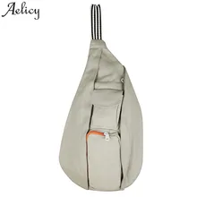Aelicy Новая модная женская мужская нагрудная сумка Повседневная Одноцветный холщовый сумка-мессенджер маленький размер Мужская Дорожная сумка на плечо