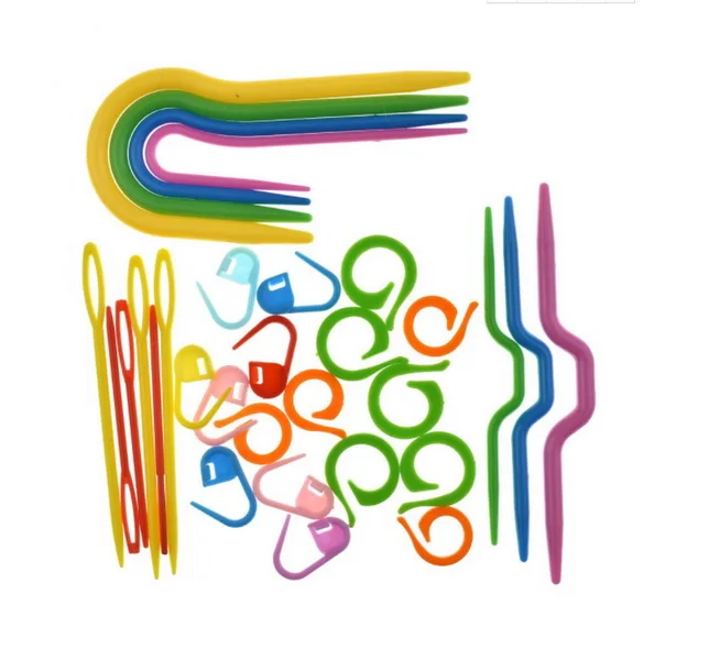 

DHL 100set ABS Plastic Knit Stitch Knitting Needles Crochet Hook Plastic Markers Needle Clip Craft Knitting Crochet
