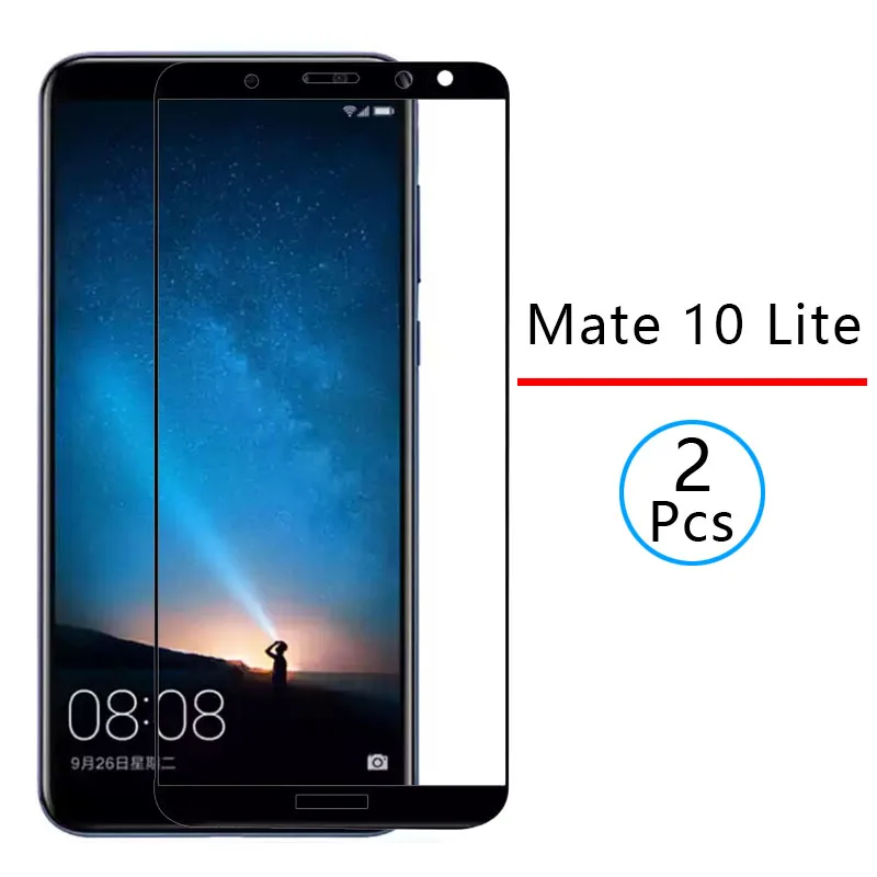 2 шт. Защитное стекло для Huawei Mate 10 Lite закаленное защита экрана полное покрытие