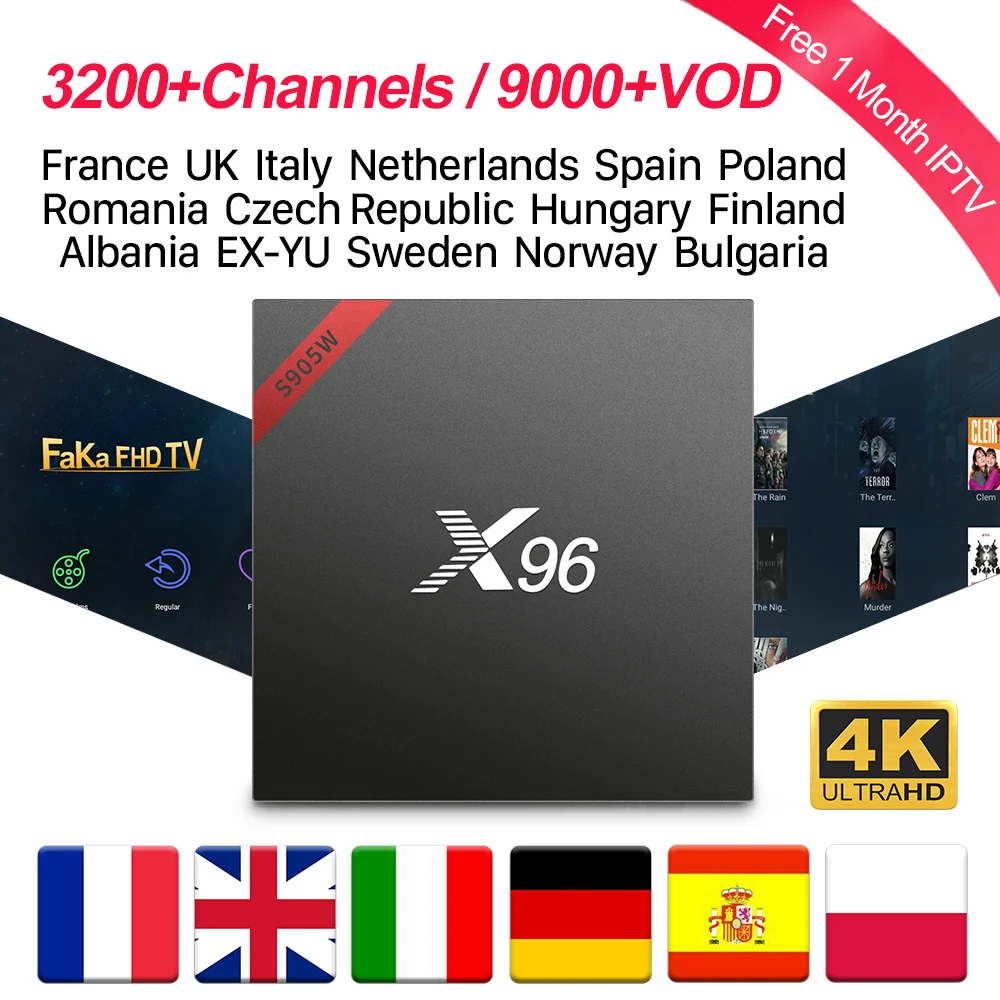 

IPTV France Free 1 Month IPTV Code 4K X96W S905W Android Tv Box IPTV Subscription Italia Arabic Canada Portugal Turkey UK IP TV