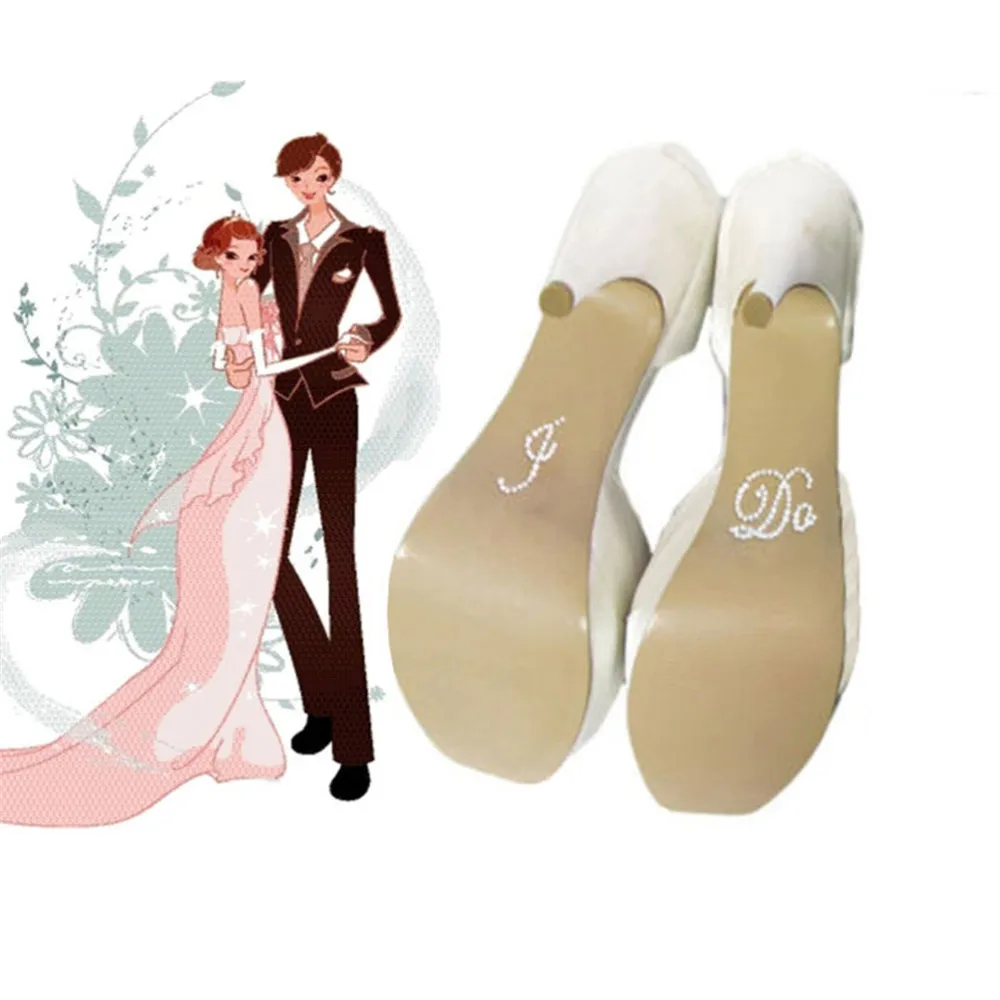 1 комплект, I Do Me Too Свадебная обувь для жениха наклейка белый прозрачный горный хрусталь для украшения обуви для свадебного декора