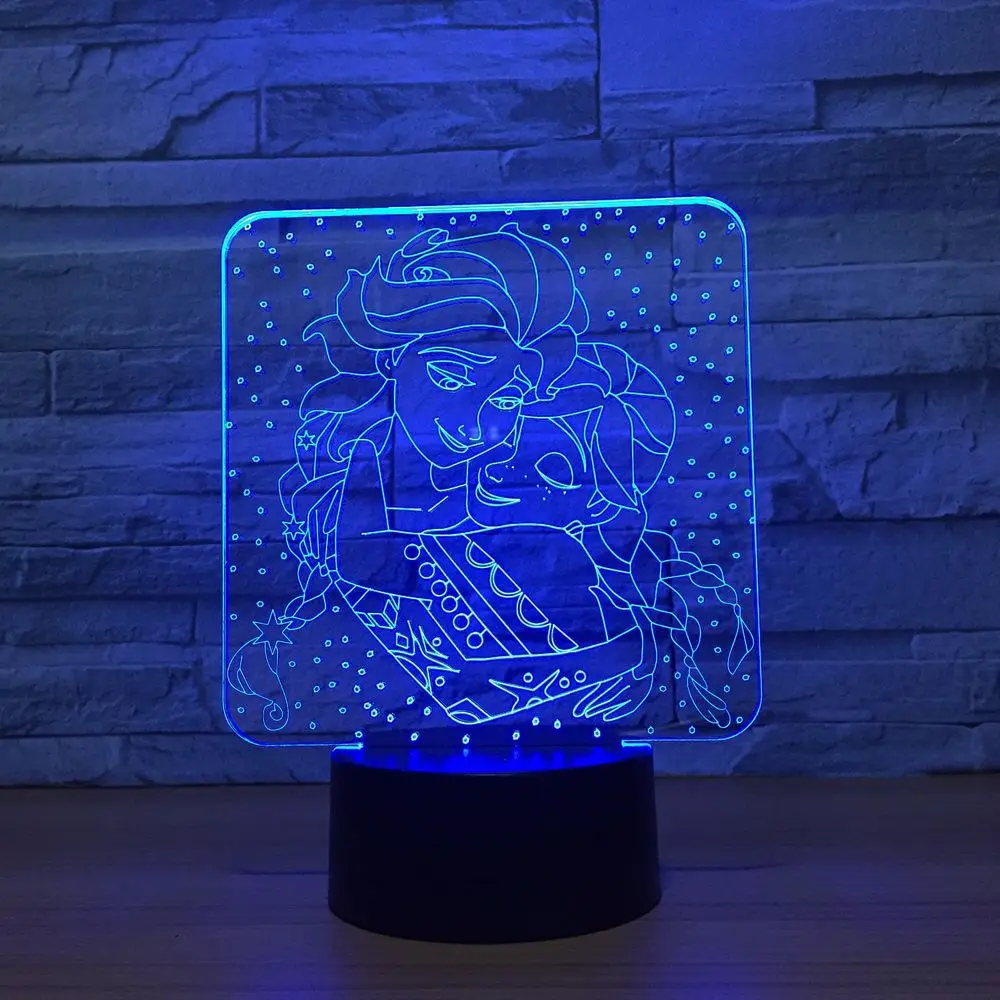3d лампа Замороженные 7 цветов светодиодный ночник для детей сенсорный Usb