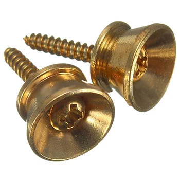 

2 x Electric Acoustic Guitar Bass Strap Button Screw Lock Pins Pegs Pads HotColor:Golden