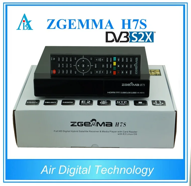 2 шт./лот 4K UHD Zgemma H7S 2xDVB-S2X+ DVB-T2/C HEVC H.265 4K спутниковый ресивер Linux Enigma 2 IPTV BOX