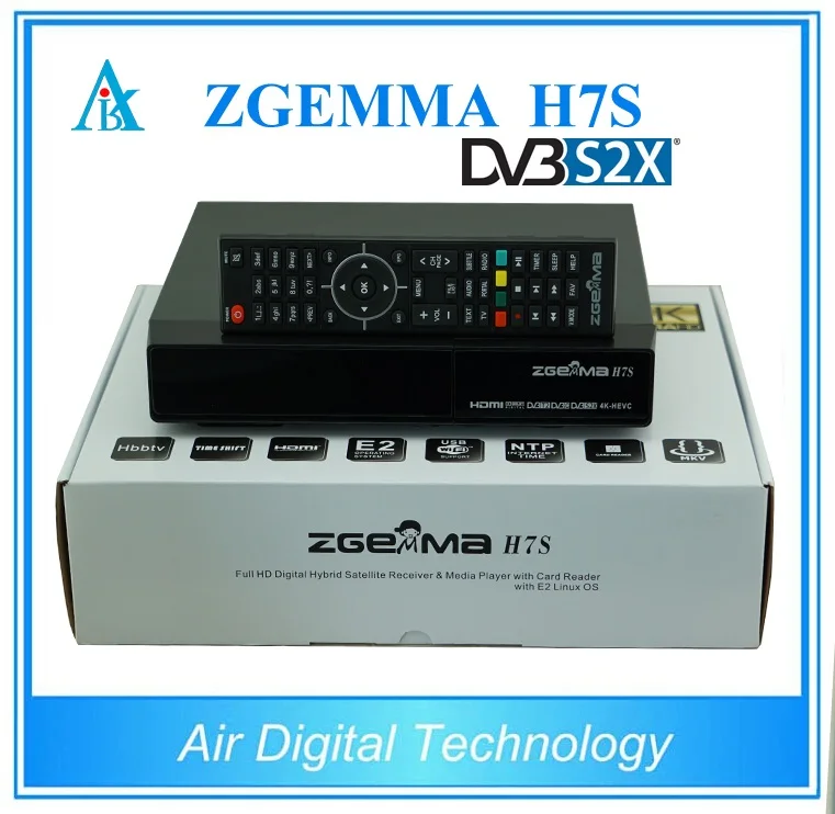 2 шт./лот 4K UHD Zgemma H7S 2xDVB S2X + DVB T2/C HEVC H.265 спутниковый ресивер Linux Enigma IPTV BOX| |