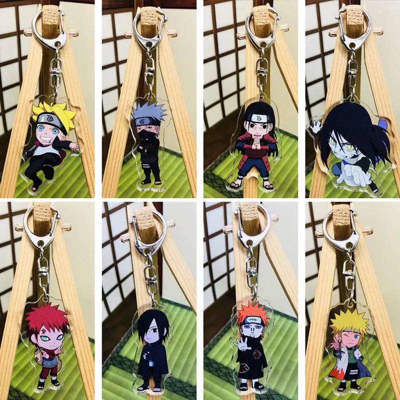 

2018 Naruto Keychain Cute Double Sided Akatsuki Panther Key Chain Customize Anime Key Ring