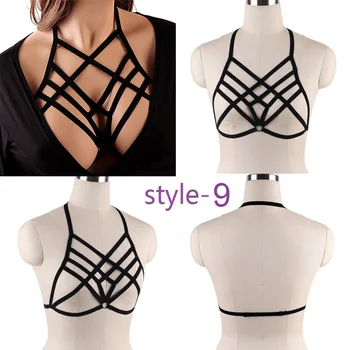 

Sexy Harness Bra Style Women Handmade Underbust Y Garter Harness Bondage Cage Straps Garter Belt Lingerie Garter Women