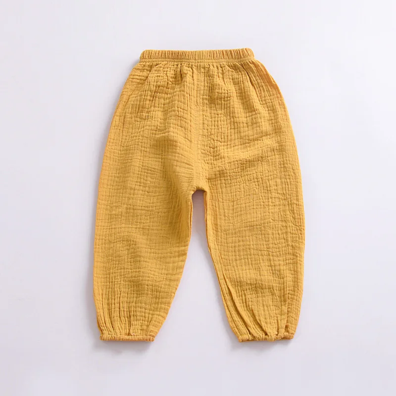 Летние штаны-шаровары для маленьких мальчиков и девочек детские брюки-фонарики Одежда для мальчиков и девочек детские повседневные штаны Беговые брюки для детей от 1 до 5 лет - Цвет: Цвет: желтый