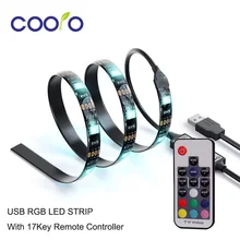 USB LED Strip 5050 RGB TV Background Lighting Kit with 17Key RF Controller or Mini 3Key Controller ,1Meter/Set