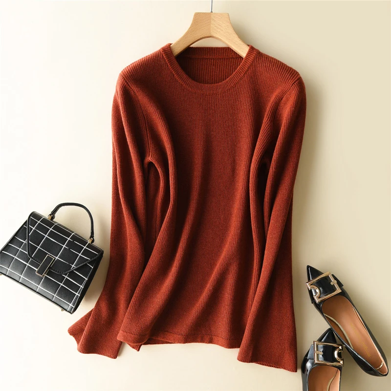 Chaud Szdyqh Tricoté Solide Automne Femelle Doux Mince jiao Beige Bleu cou blanc En Pull Élastique À Printemps O Cashmere Manches Hiver 2019 Nouveau marine Tang Longues rfU7pWrT