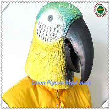 

Free Shipping Creepy Latex Animal Parrot Head Mask Halloween Costume Theater Prop Party mask animal head mask parrot mask stock