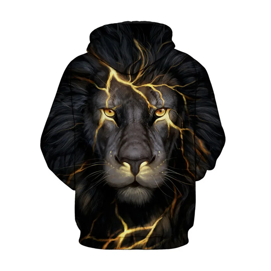  New Style Hiphop Hoodies Sweatshirts Animal Colorful Lion 3D Printed Cool Hoodie Women Hooded Woman