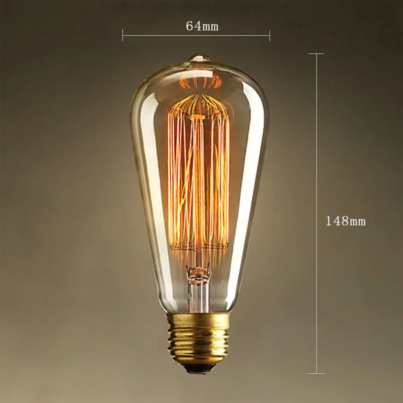 

Edison LED Light Bulb E26/E27 Base Vintage tungsten wire 110V / 220V ST64 LED Bulb for Restaurant,Home,Reading Room,Office