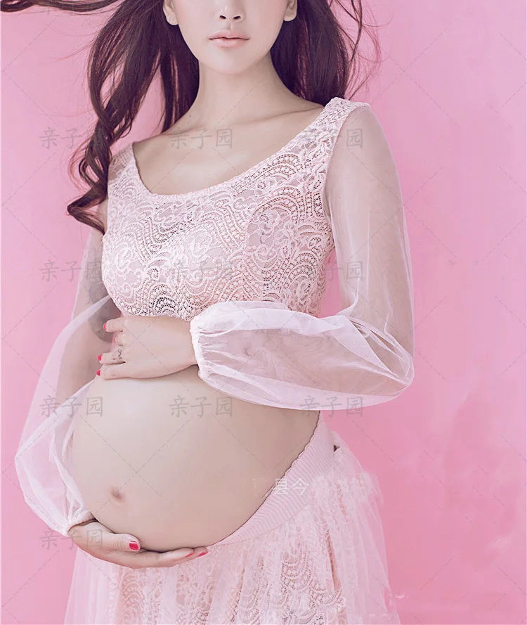 Maternity Photography Props Pregnancy Clothes Maxi Maternity photography Dress Cotton Maternity Dress For photography Props