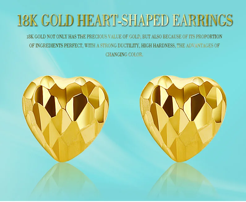 18k Pure Gold Stud Earring Exquisite Elegant Women Jewelry Rose Yellow White Star Miss Girl Gift For Birthday Hot Sale Good New