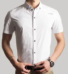 Плотная Для мужчин рубашка мужской Рубашки для мальчиков Мужская Мода Повседневное короткий рукав Бизнес формальных рубашку Рубашки для