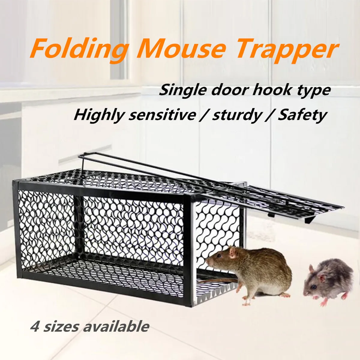 4 Sizes Foldable Rat Cage Mice Rodent Animal Control Catch Bait Hamster