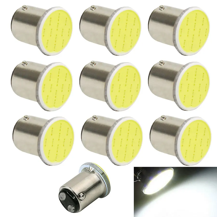 

10PCS/Lot 1157 COB S25 P21/5W Bay15d 12V Car White Source Led Light Auto Bulbs Rear Turn Signal Lamp Brake Parking Lights