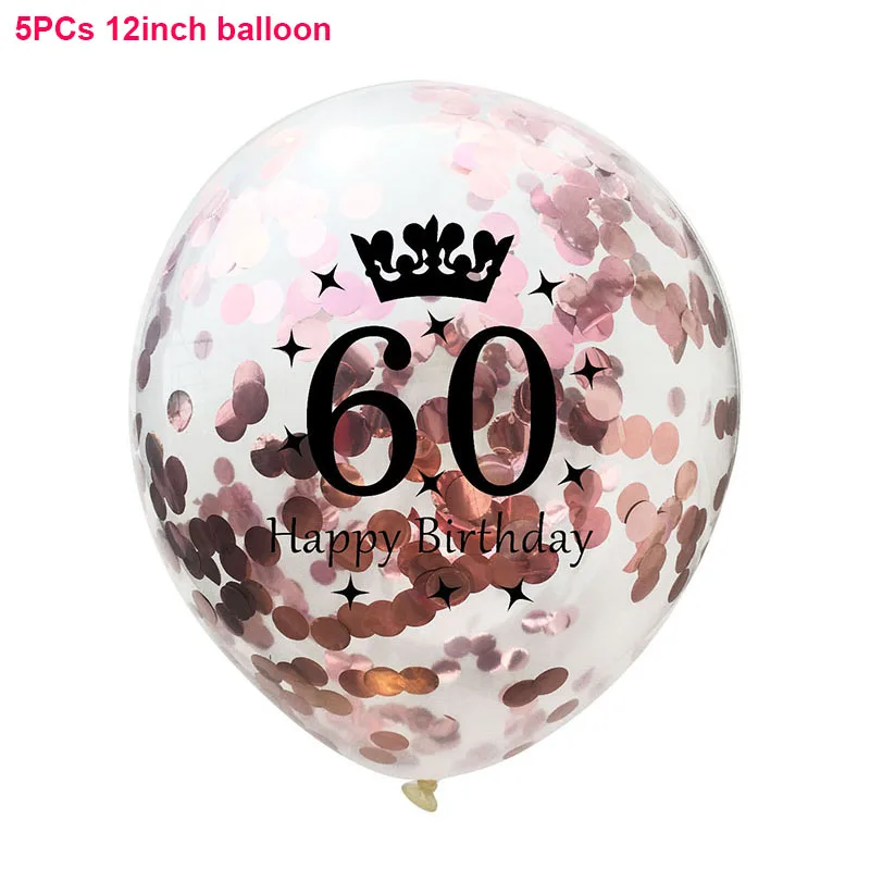 Конфетти воздушные шары на день рождения ясный балон воздушный шар «С Днем Рождения» 30 40 50 60 лет День рождения Деко 60 лет воздушный шар 50th день рождения Globo