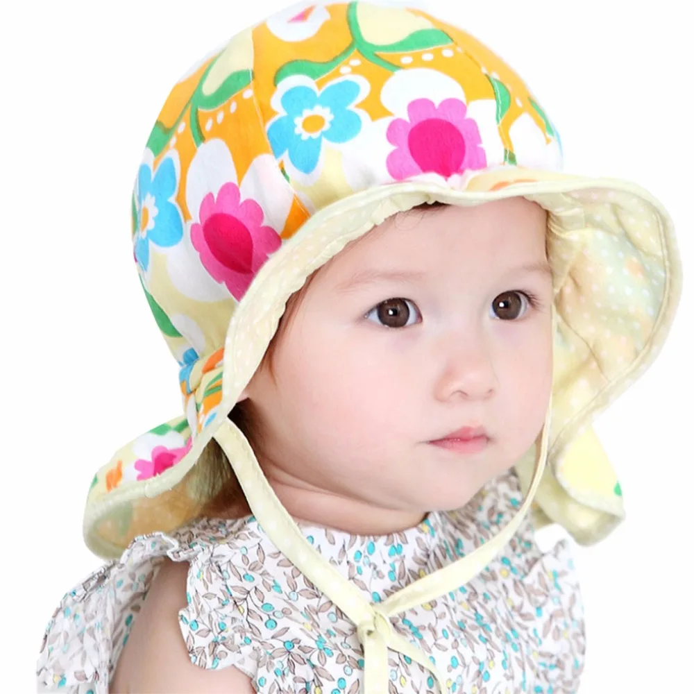Buy Baby Girl Hats Cotton Children Sun Protection Caps Kids Infant Summer Beach
