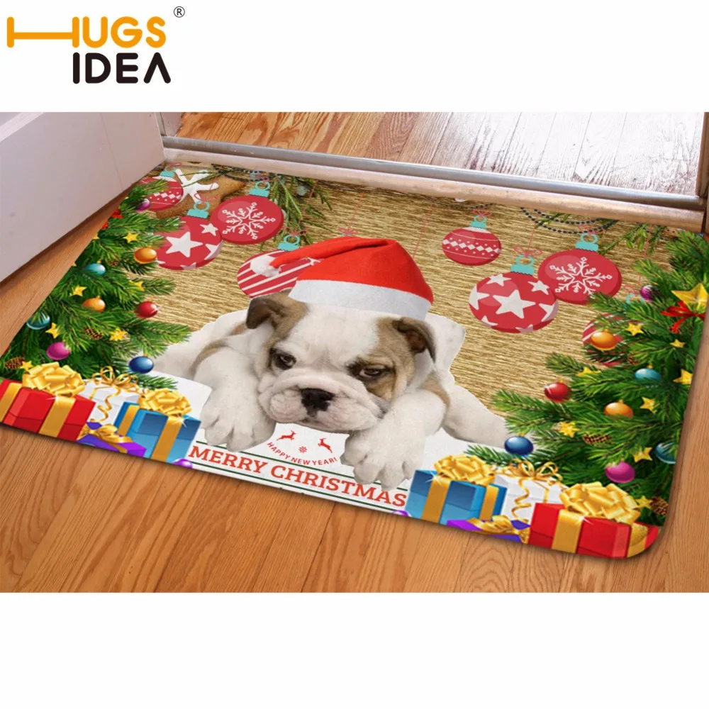 HUGSIDEA ковер с рождественским принтом кухонный коврик мультфильм для чистки ковров, для дома дверь нескользящий коврик Рождественский Декор Коврики для пола современные двери животных