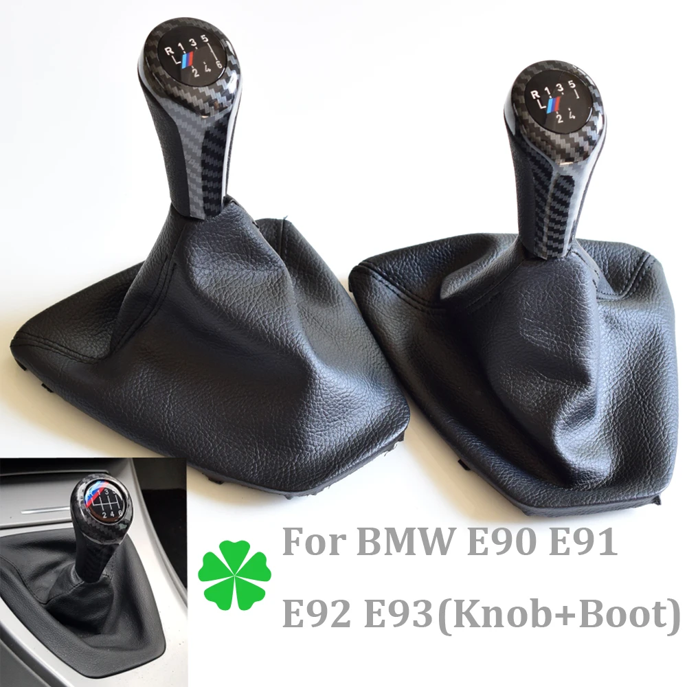 

5 6 Speed Car Gear Shift Handle Knob Head Stick Shifter Lever Gearstick Gaiter Boot Cover Kit For BMW 3 Series E90 E91 E92 E93