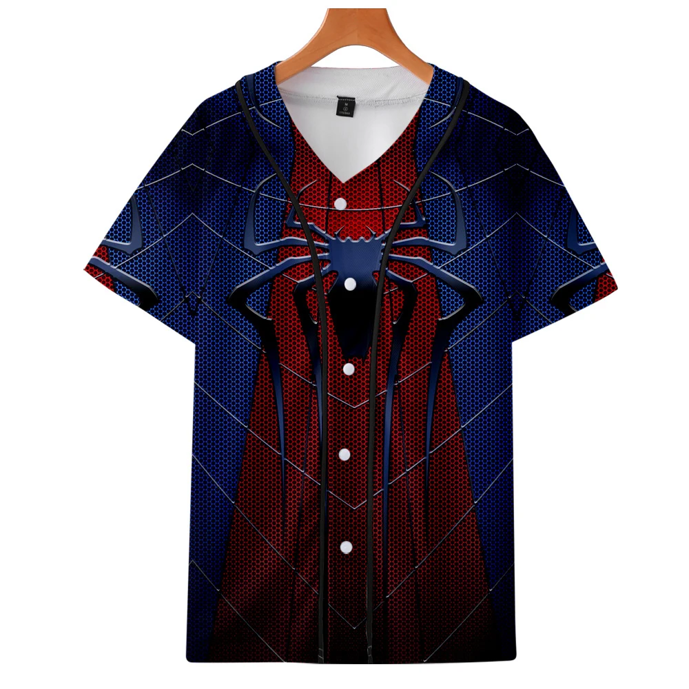 

2019 Spider-Man: Far From Home Peter Benjamin Parker 3D Short sleeve baseball uniform Men/Women Casual jacket Clothes